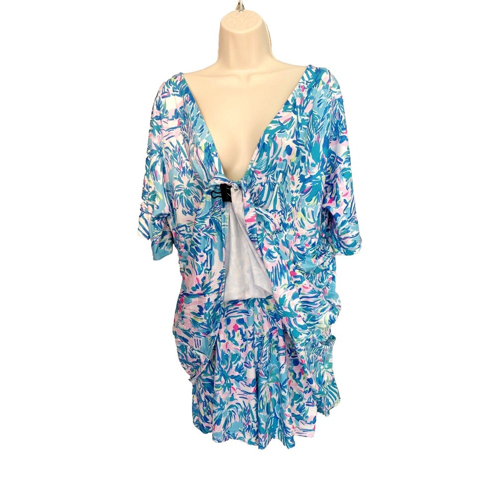 Lilly Pulitzer Parigi Romper Sz XL- XXL "Blue Ibiza Cabana Cocktail" No Tags - Picture 3 of 4